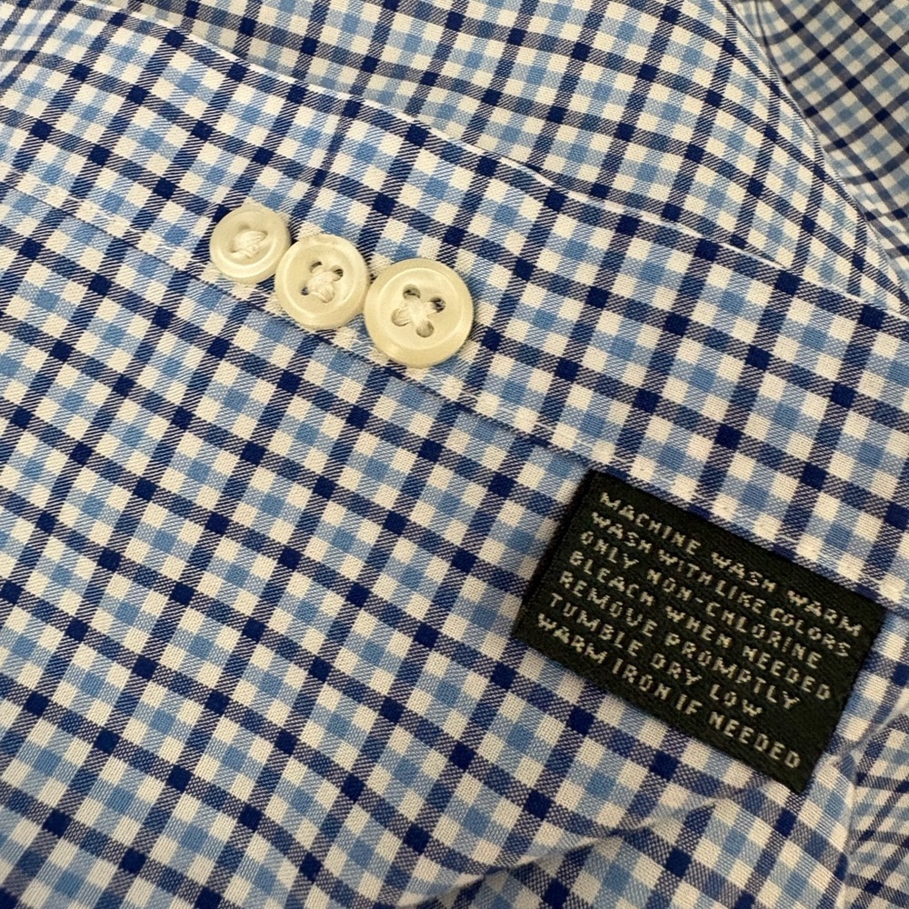 Ralph Lauren Men's White and Blue Check Plaid Shirt - Picture 7 of 7